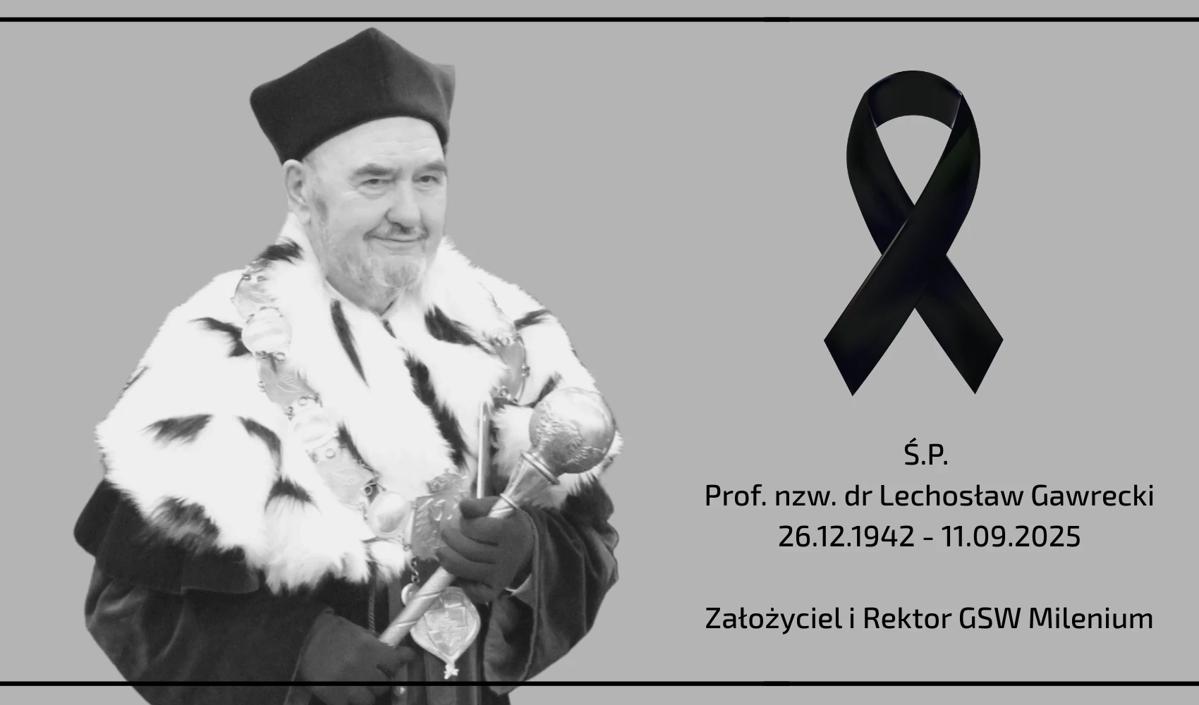 Zmarł prof. nzw. dr Lechosław Gawrecki – Założyciel i Rektor GSW Milenium