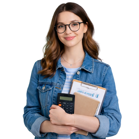 Uśmiechnięta Studentka Zarzadzania specjalność administracja publiczna trzymająca książkę