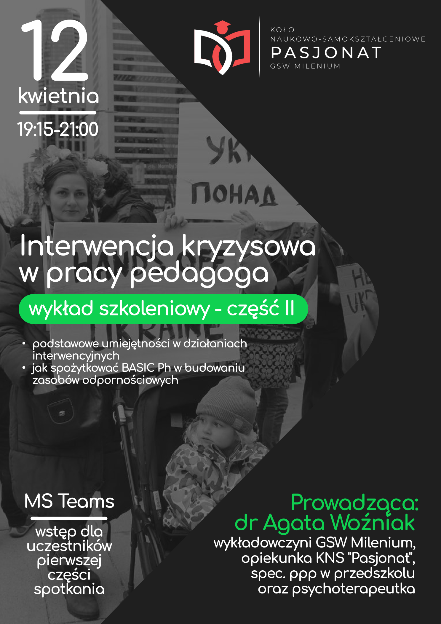 wykład szkoleniowy agata woźniak gsw milenium interwencja kryzysowa w pracy pedagoga